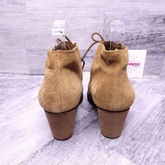 BCBGeneration Paxxton Suede Lace Up Heeled Ankle Boot Camel Brown Women's sz 8 - Picture 5 of 8